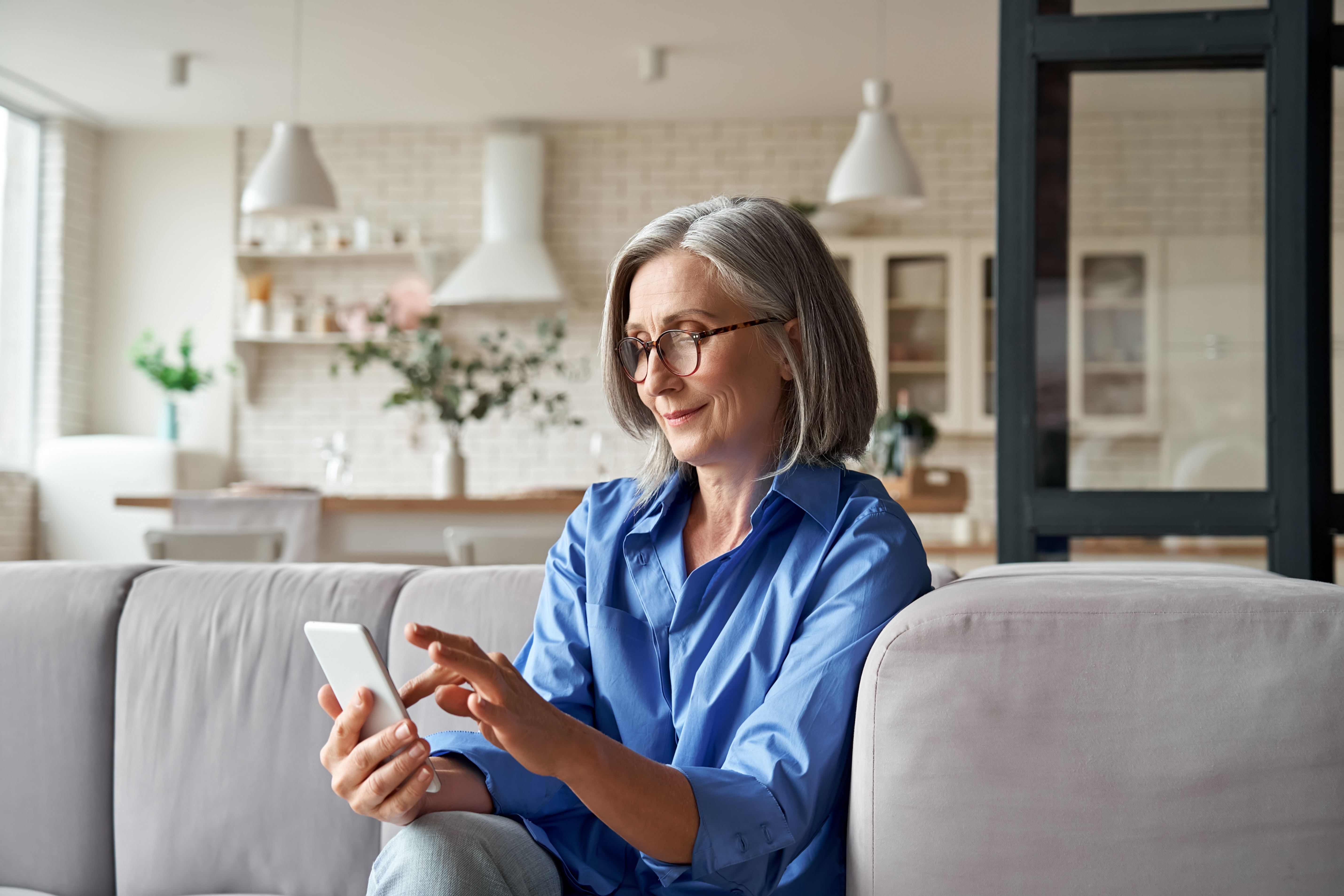 Woman looking up something on her phone